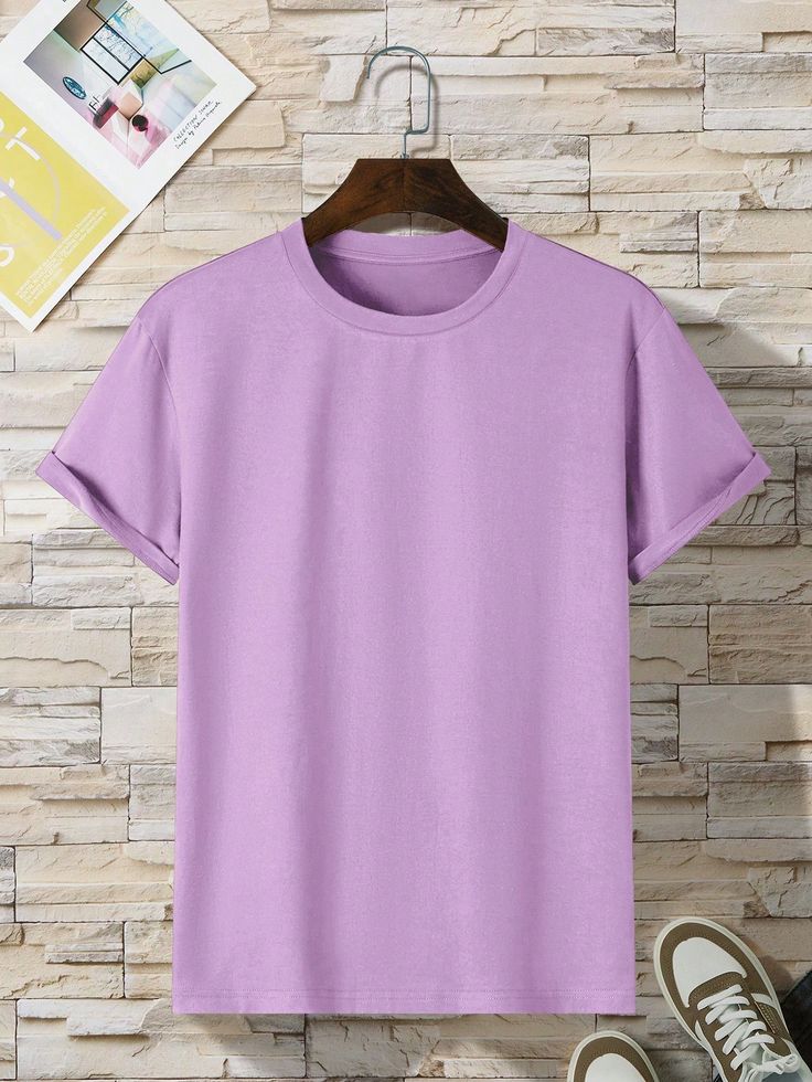 Classic Light Blue Crew Neck Drop Solder T-Shirt – Unisex Casual Wear